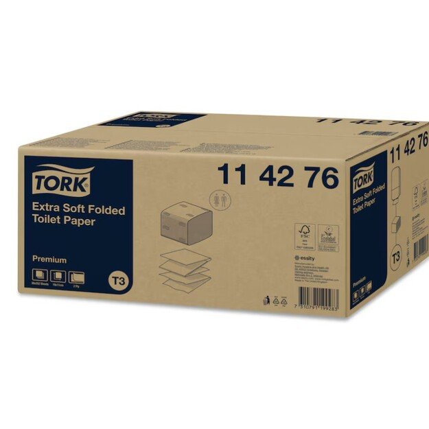 Tualetinis popierius TORK  EXTRA SOFT, T3 114276, 2.sl., 11 x 19 cm, balta sp.