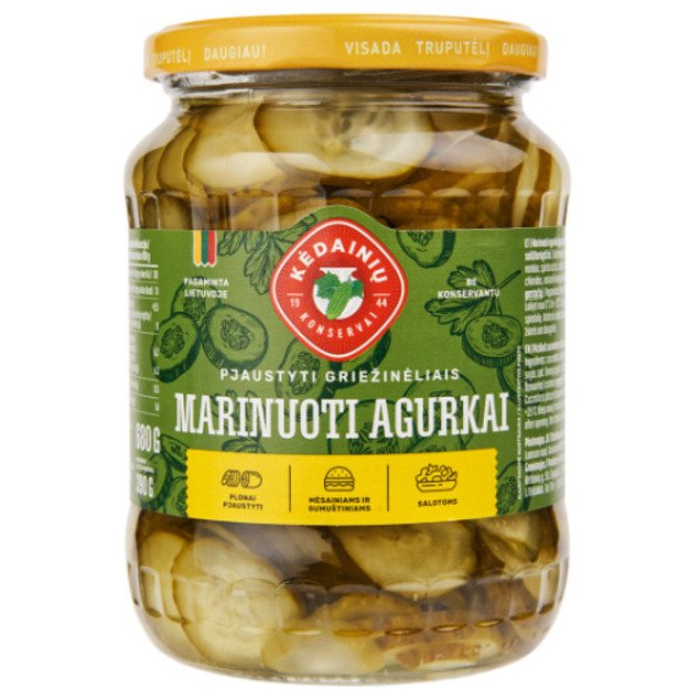 Marinuoti agurkai KĖDAINIŲ griežinėliais, 440 g