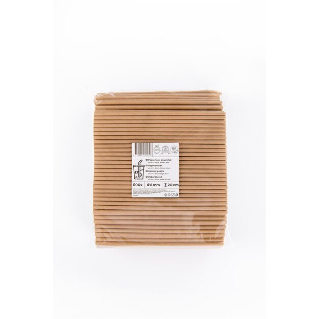 Popieriniai &scaron;iaudeliai, rudi, 6 mm, L 20 cm, 500 vnt
