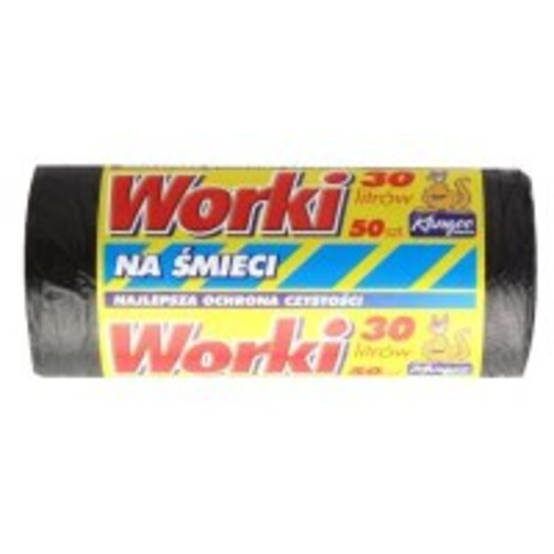 Šiukšlių maišai HD, 30 l, 6 mk., juodi, 50 vnt.