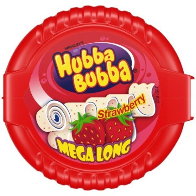 Kramtomos gumos juostelė HUBBA BUBBA Strawberry Tape, 56g
