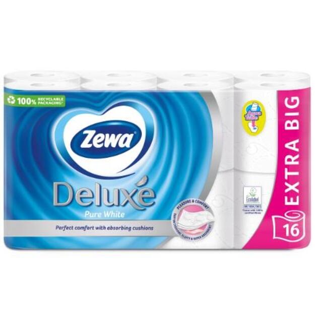 Tualetinis popierius ZEWA Deluxe Pure White, 3 sluoksnių, 16 vnt., 20, 7 m.