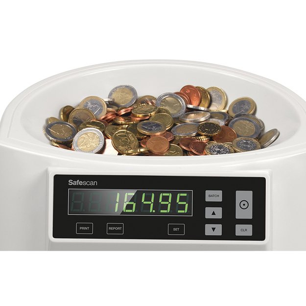 Automatinis Euro monetų skaičiavimo ir rū&scaron;iavimo aparatas SAFESCAN 1250 2
