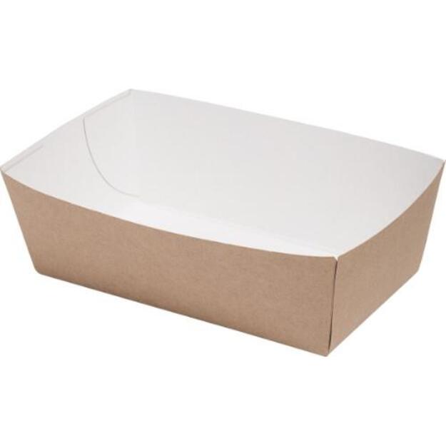 Vienkartinė dėžutė maistui KRAFT, popierius, 14,5 x 8 x 5,5 cm, 100 vnt