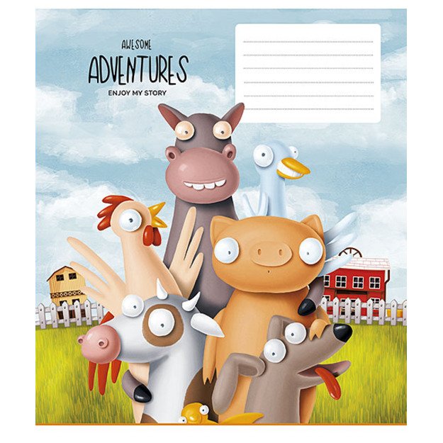 Sąsiuvinis Schoolboy, A5, 12 lapų, 55 gsm, linijomis 4