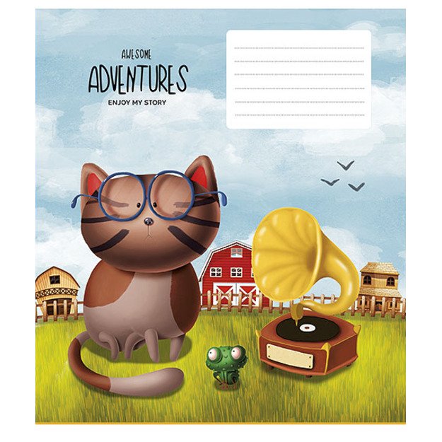 Sąsiuvinis Schoolboy, A5, 12 lapų, 55 gsm, linijomis 2