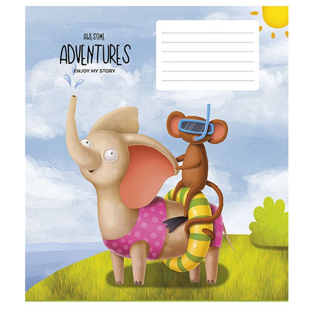 Sąsiuvinis Schoolboy, A5, 12 lapų, 55 gsm, linijomis 3