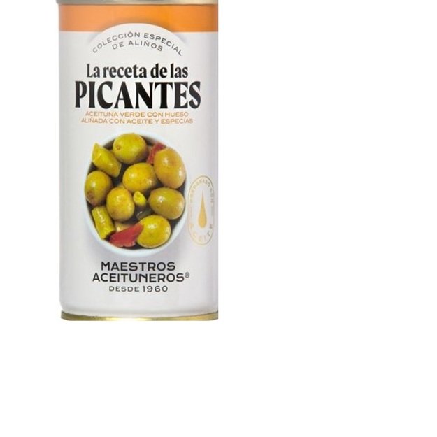 Žaliosios alyvuogės MAESTROS ACEITUNEROS, su aliejumi ir žaliaisiais pipirais, 350/185 g