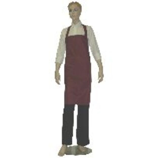 Prijuostė su krūtine, žemiau kelių, vyšninė, neperšlampanti