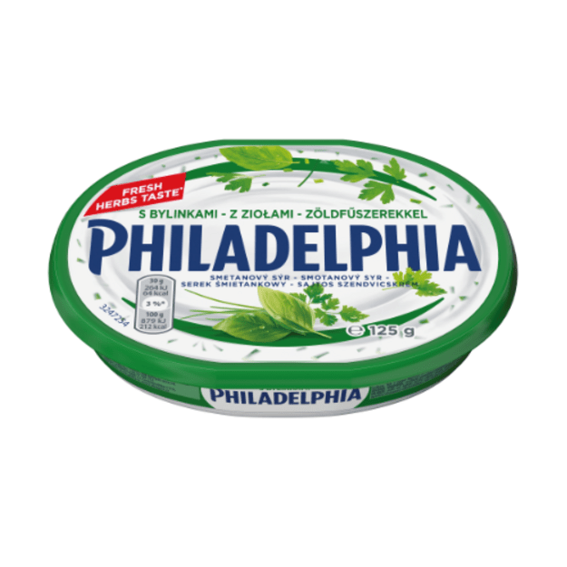 Tepamas var&scaron;kės sūris PHILADELPHIA, su žolelėmis, 125 g