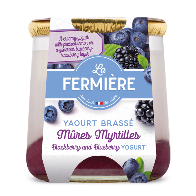 Jogurtas LA FERMIERE su gervuogėmis ir mėlynėmis, 160g