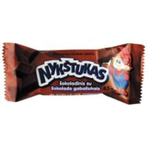 Glaistytas varškės sūrelis NYKŠTUKAS su šokolado gabaliukais, 45 g