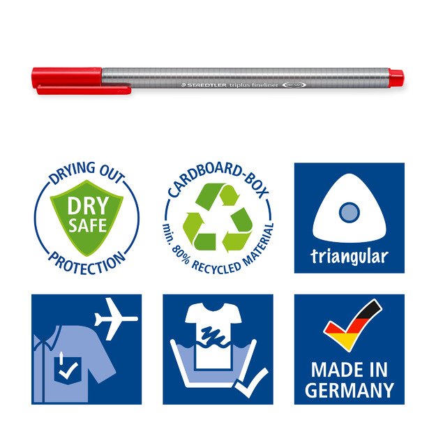 Rašiklis STAEDTLER TRIPLUS FINELINER 334, 0,3 mm, 10 spalvų rinkinys 4