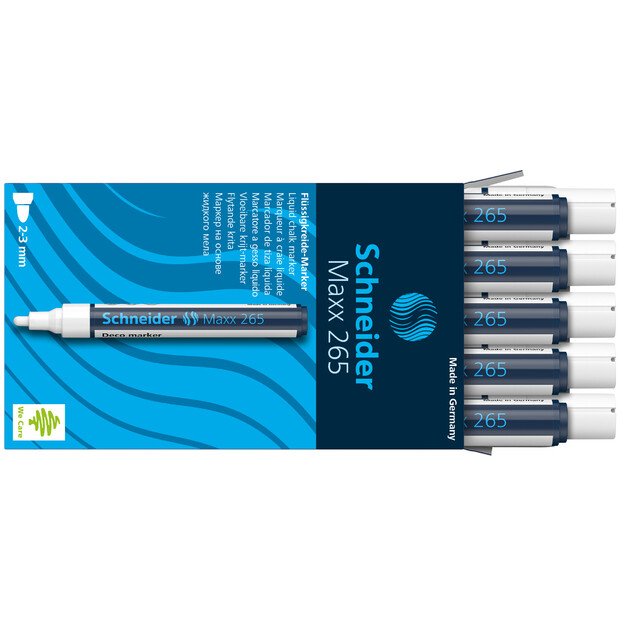 Kreidinis žymeklis SCHNEIDER Deco Marker Maxx 265, 2-3mm, balta 2