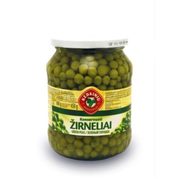Konservuoti žalieji žirneliai, 690/450 g
