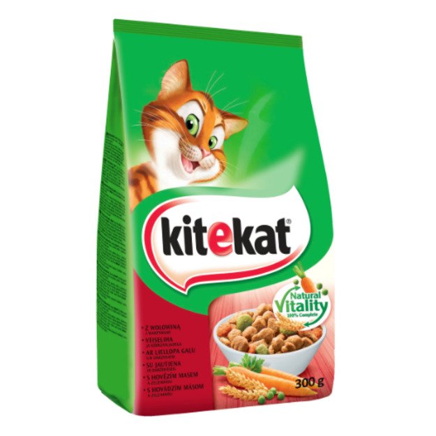 Sausas ėdalas katėms KITEKAT su vištiena ir daržovėmis,  300 g
