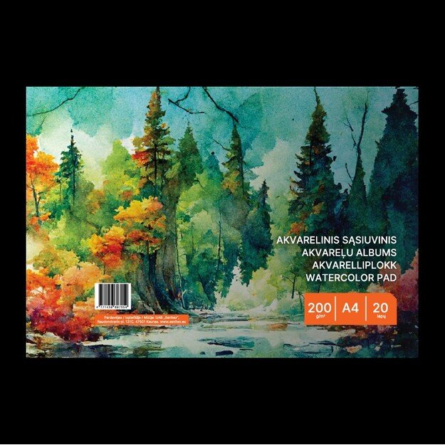 Sąsiuvinis akvarelei , A4, 20 lapų, 200 g/m² 2