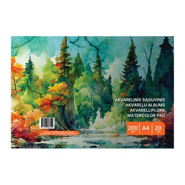 Sąsiuvinis akvarelei , A4, 20 lapų, 200 g/m² 1