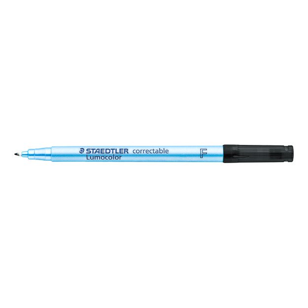 Sauso valymo koreguojamasis žymeklis STAEDTLER Lumocolor F, 0,6 mm brėžis, juoda sp. 8