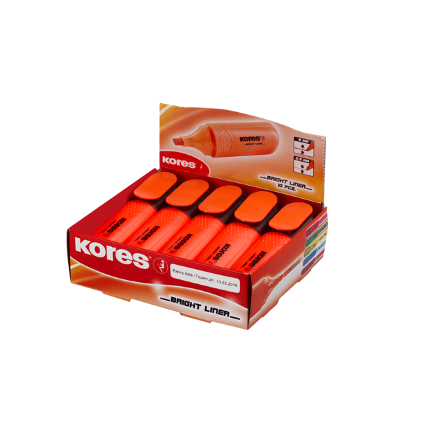 Teksto žymeklis KORES BRIGHT LINER, oranžinė 5