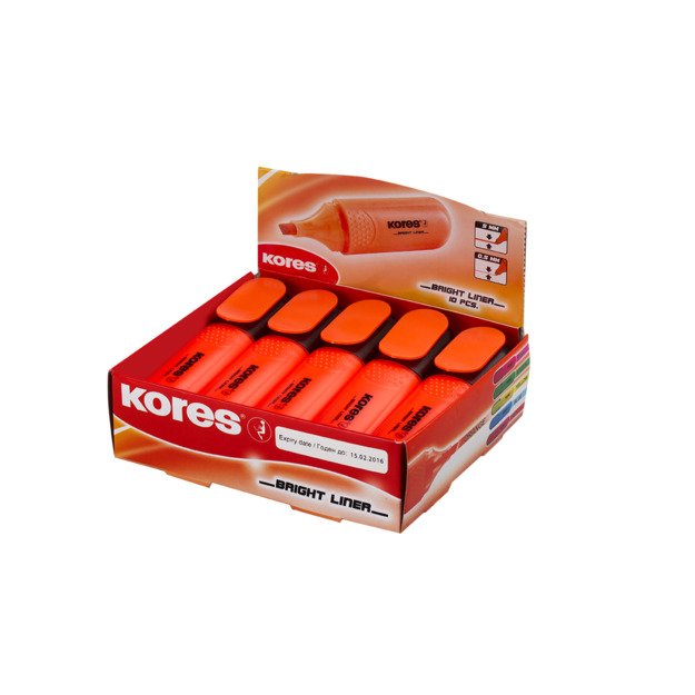 Teksto žymeklis KORES BRIGHT LINER, oranžinė 2
