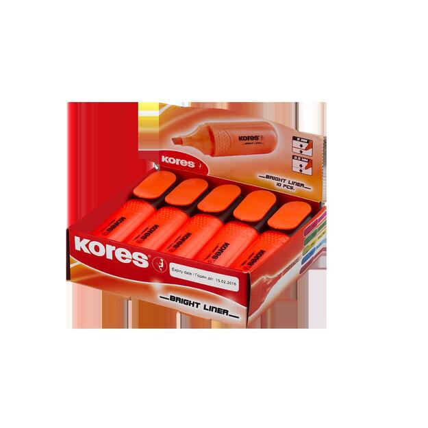 Teksto žymeklis KORES BRIGHT LINER, oranžinė 2
