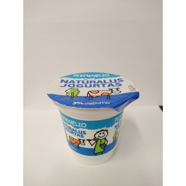 Natūralus jogurtas PIEMENĖLIO, 3 %, 125 g.