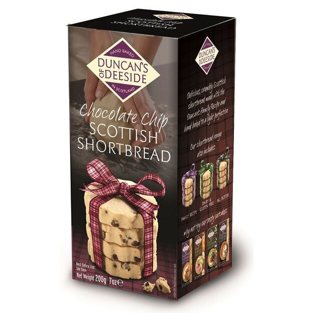 Sausainiai DUNCAN S OF DEESIDE Scottish Shortbread su šokolado gabalėliais, 200 g