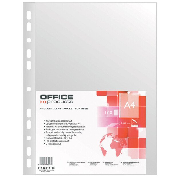 Įmautė dokumentams, 40 mikr., (pak.-100 vnt.), skaidrios sp.