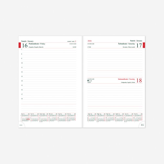 Kalendorius MANAGER Day 2026, A5 Design Simple Beauty, kartoninis viršelis 1