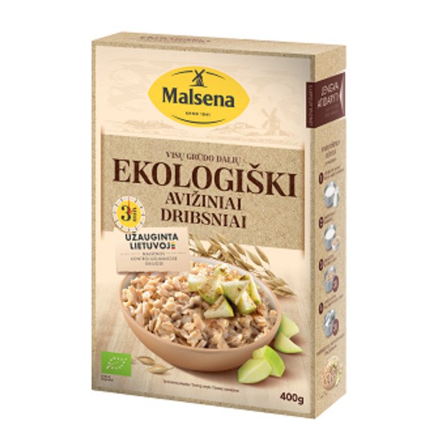 Avižiniai dribsniai MALSENA, Ekologiški, 400g, LT-EKO-001