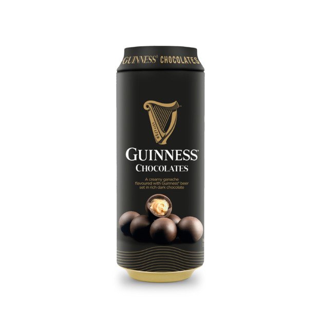 Juodojo &scaron;okolado saldainiai GUINNESS, su kremu, alumi, skardinėje, 125 g