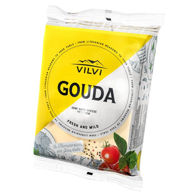 Puskietis sūris VILVI Gouda, 48%, RSM, 0,24 kg