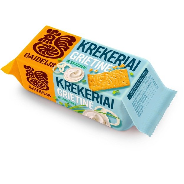 Krekeriai GAIDELIS, Grietinės ir svogūnų skonio, 72g