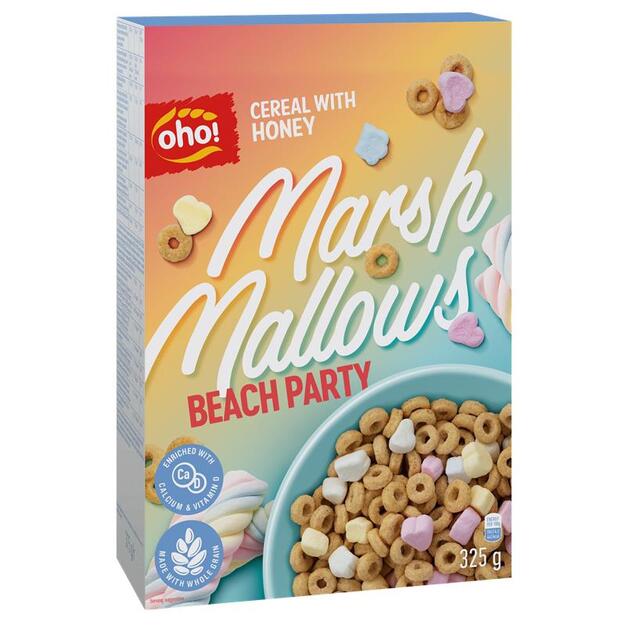 Sausi pusryčiai OHO Marsh mallows, 325g.