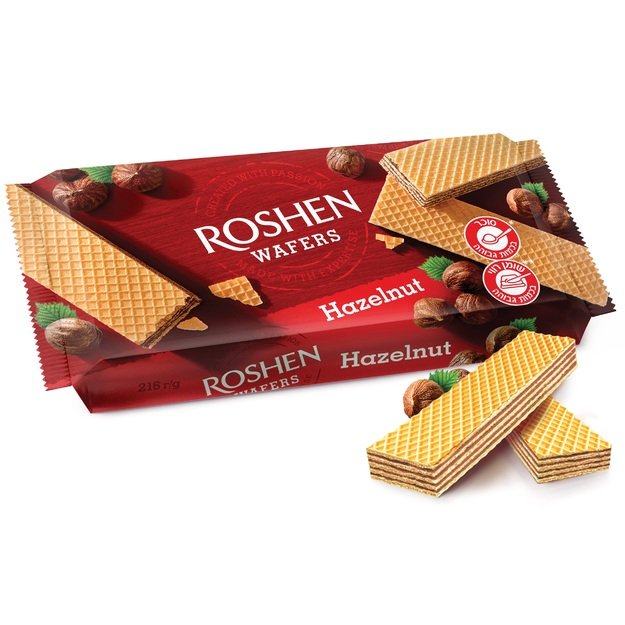 Vafliai  Roshen Wafers  riešutiniai, 216g