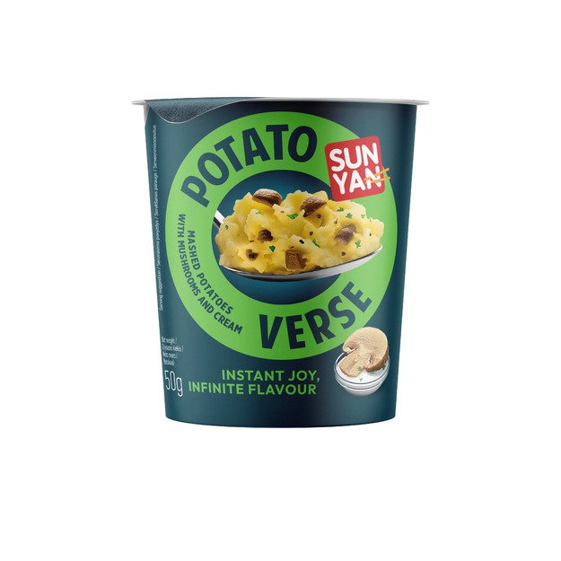 Bulvių košė SUN YAN POTATO VERSE su grybais, indelis, 50g
