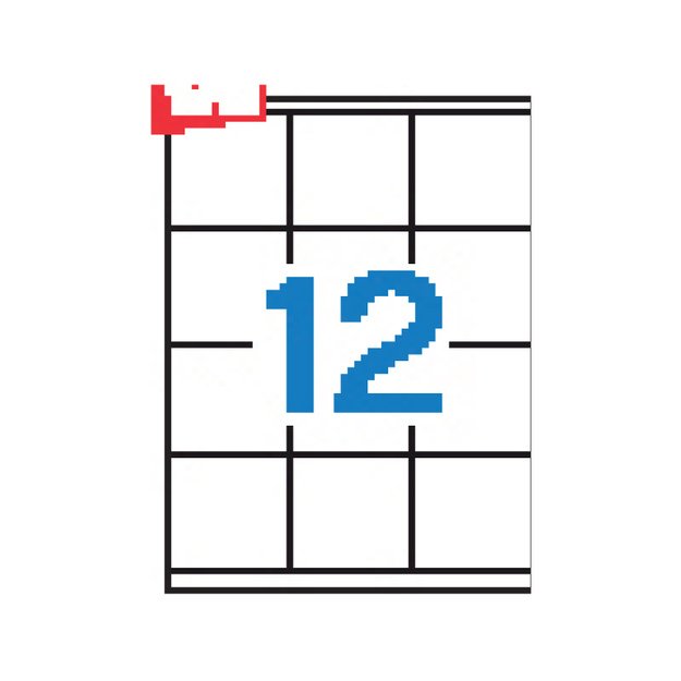 Lipnios etiketės APLI, 70 x 67,7 mm, A4, 12 lipdukai lape, 100 lapų, balta 1