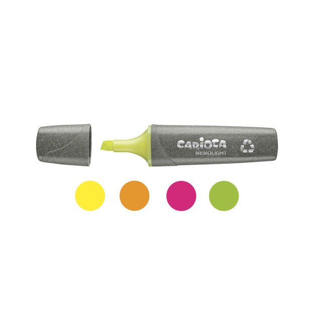 Teksto žymekliai CARIOCA kirsta galvute, ECOFAMILY MEMOLIGHT, 5 mm, 4 vnt. 2