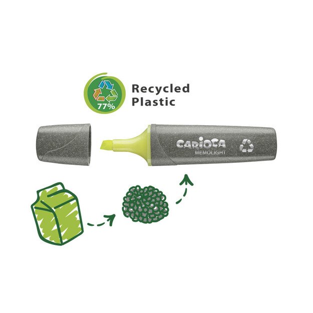 Teksto žymekliai CARIOCA kirsta galvute, ECOFAMILY MEMOLIGHT, 5 mm, 4 vnt. 5