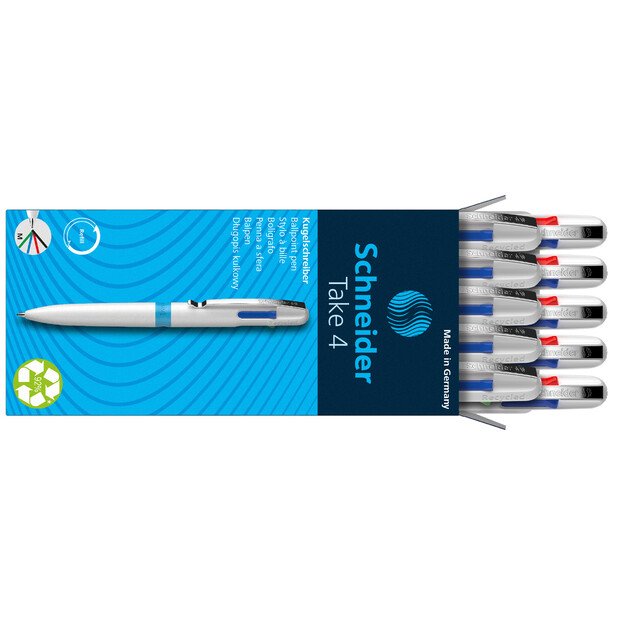 Tušinukas SCHNEIDER Take 4, baltas korpusas, 4 spalvos 3