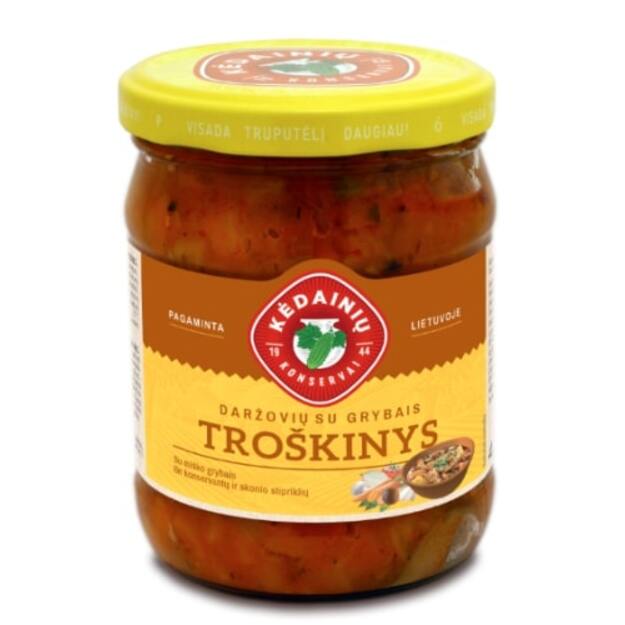 Daržovių troškinys KĖDAINIŲ su grybais, 0,5/480g