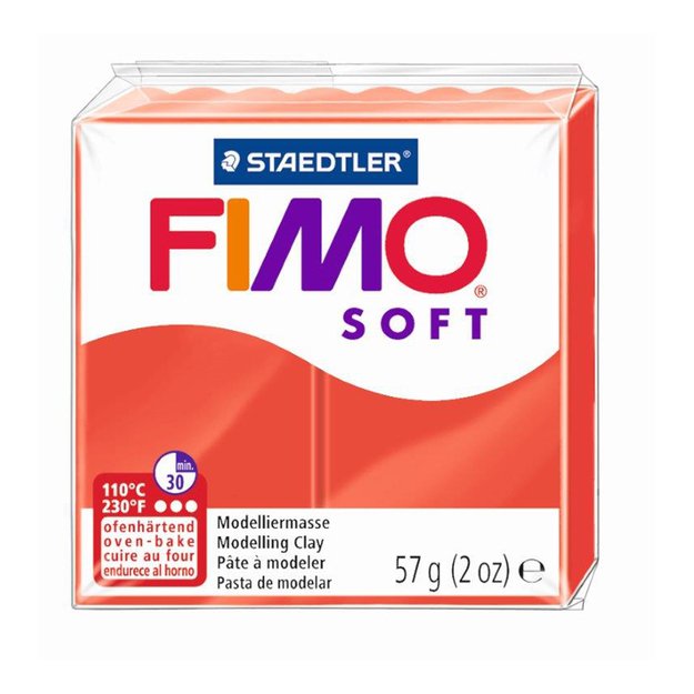 Modelinas FIMO SOFT, 57 g, Indijos raudona sp. 1