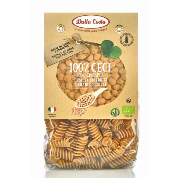 Ekologiški avinžirnių makaronai DALLA COSTA, Fusilli, 250 g LT-EKO-001