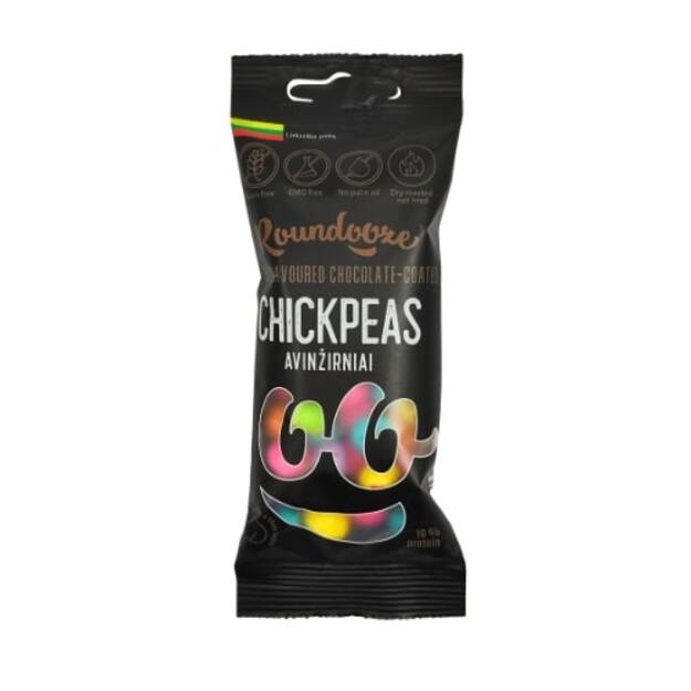 Avinžirniai ROUNDOOZE, vaisių skonio &scaron;okolade, 50 g