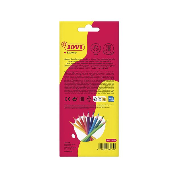 Pieštukai JOVI Box, 12 vnt., tribriauniai 2