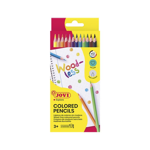 Pieštukai JOVI Box, 12 vnt., tribriauniai 1