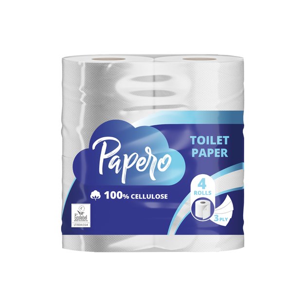 Tualetinis popierius PAPERO, 3 sl., 4 vnt.
