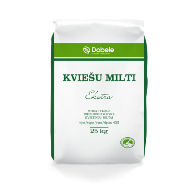 Kvietiniai miltai EKSTRA, 405D,  25 kg