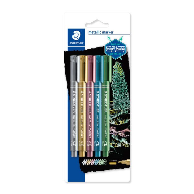 Žymeklis STAEDTLER Metallic, 5 vnt., įvairių sp. 1